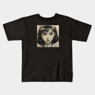 Retro Anime Girl Vintage Kids T-Shirt